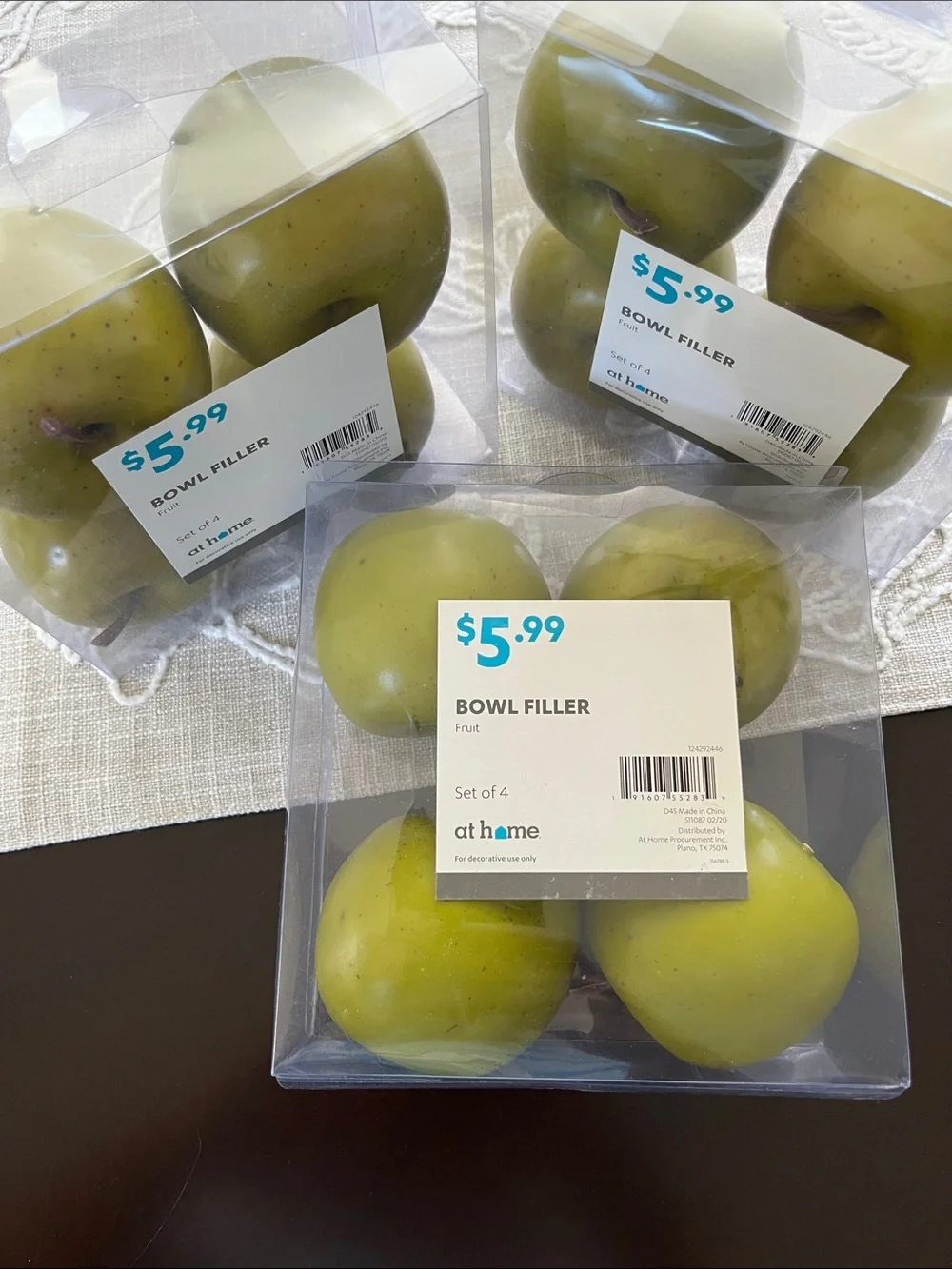 Green Apple Decorative Bowl Fillers-3 boxes of 4